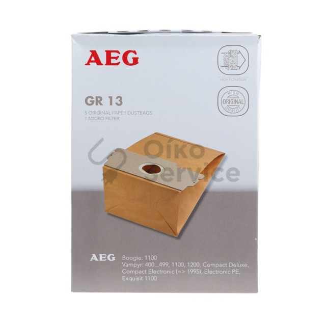 Σακούλες Ηλεκτρικής Σκούπας GR13 Aeg ORIGINAL , ΑΥΘΕΝΤΙΚΟ ΠΡΟΙΟΝ Σακούλες Ηλεκτρικής Σκούπας GR13 Aeg ORIGINAL , ΑΥΘΕΝΤΙΚΟ ΠΡΟΙΟΝ
