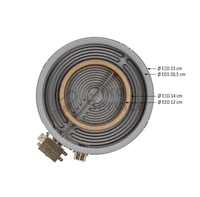 Εστία Κεραμική EGO 2200+750 Watt (Διπλή) Γενικής Χρήσης Συμβατό Προιόν 
