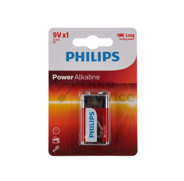 Μπαταρία Αλκαλική Τετράγωνη Philips 9 Volt Original Αυθεντικό Προιόν