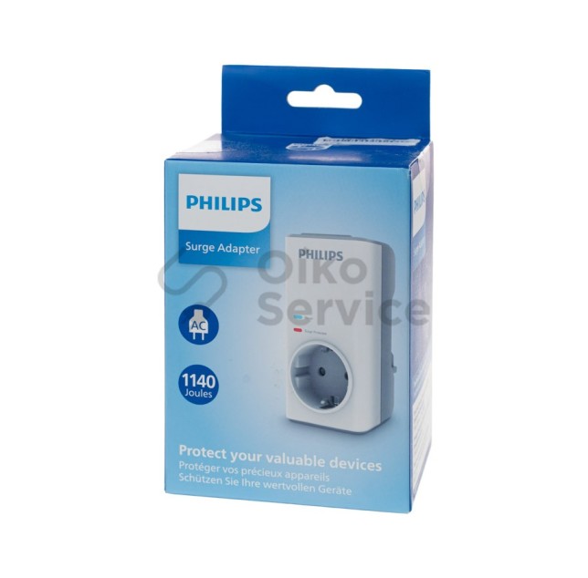 Μονόπριζο Ασφαλείας με Προστασία Υπέρτασης 1140J Philips CHP7010W/10