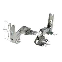 Μεντεσέδες Εντοιχισμού (Ζεύγος) Πόρτας Ψυγείου τύπου Bosch/Siemens Συμβατό Προιον